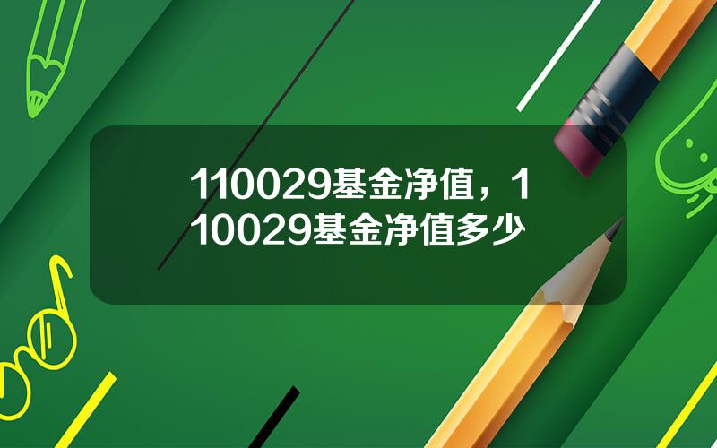 110029基金净值，110029基金净值多少