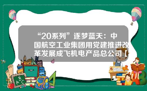 “20系列”逐梦蓝天：中国航空工业集团用党建推进改革发展成飞机电产品总公司【前列康】