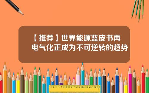 【推荐】世界能源蓝皮书再电气化正成为不可逆转的趋势