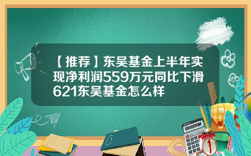 【推荐】东吴基金上半年实现净利润559万元同比下滑621东吴基金怎么样