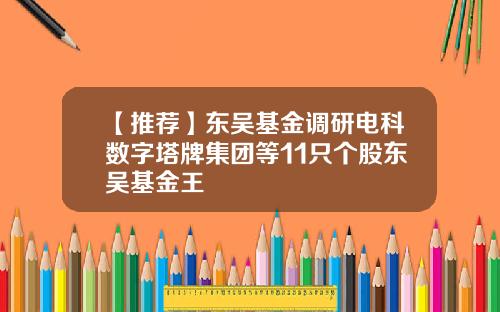 【推荐】东吴基金调研电科数字塔牌集团等11只个股东吴基金王
