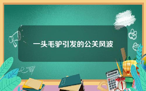 一头毛驴引发的公关风波