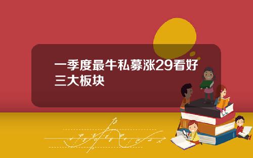 一季度最牛私募涨29看好三大板块