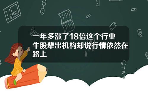 一年多涨了18倍这个行业牛股辈出机构却说行情依然在路上