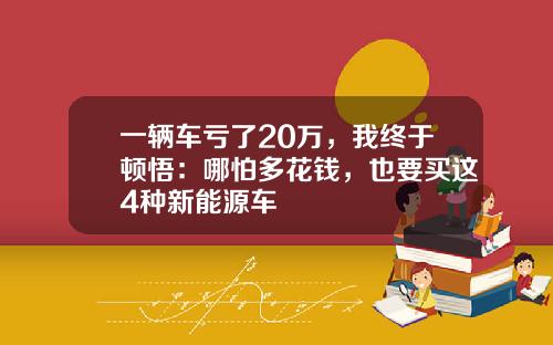 一辆车亏了20万，我终于顿悟：哪怕多花钱，也要买这4种新能源车