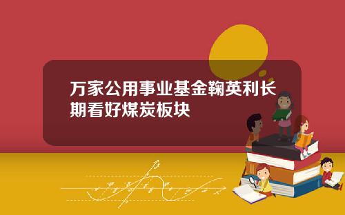 万家公用事业基金鞠英利长期看好煤炭板块