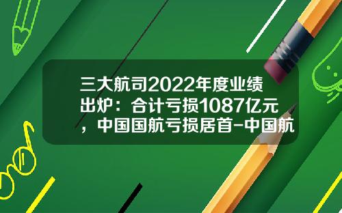 三大航司2022年度业绩出炉：合计亏损1087亿元，中国国航亏损居首-中国航空公司盈利排名