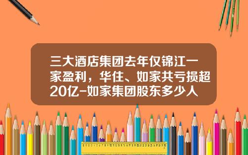 三大酒店集团去年仅锦江一家盈利，华住、如家共亏损超20亿-如家集团股东多少人