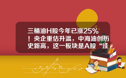 三桶油H股今年已涨25%！央企重估升温，中海油创历史新高，这一板块是A股“洼地“-2014中国石油市值多少
