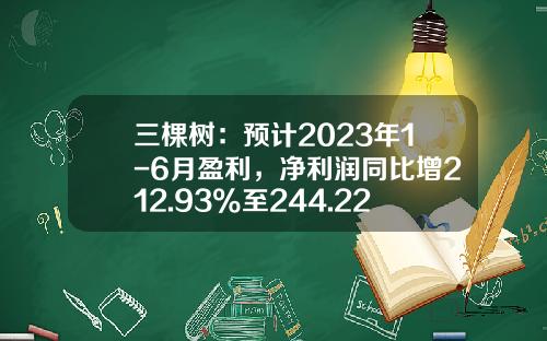 三棵树：预计2023年1-6月盈利，净利润同比增212.93%至244.22%-三棵树股票最新资讯