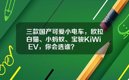 三款国产可爱小电车，欧拉白猫、小蚂蚁、宝骏KiWi EV，你会选谁？