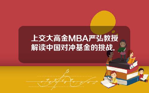 上交大高金MBA严弘教授解读中国对冲基金的挑战.