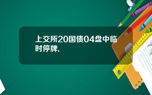 上交所20国债04盘中临时停牌.