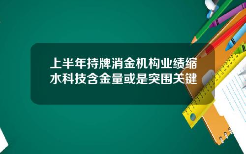 上半年持牌消金机构业绩缩水科技含金量或是突围关键