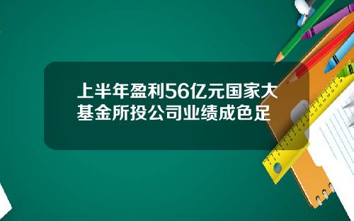 上半年盈利56亿元国家大基金所投公司业绩成色足