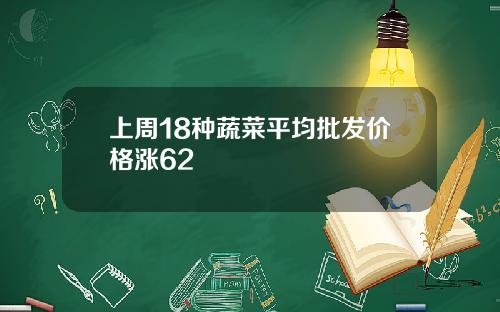 上周18种蔬菜平均批发价格涨62
