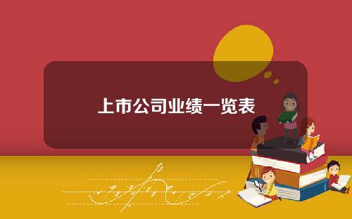 上市公司业绩一览表