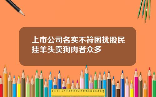 上市公司名实不符困扰股民挂羊头卖狗肉者众多