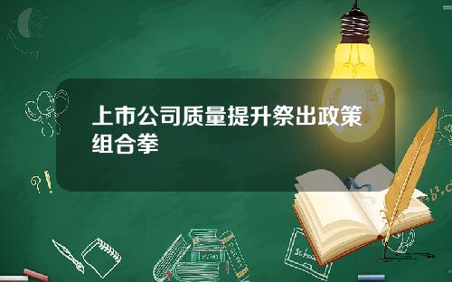 上市公司质量提升祭出政策组合拳