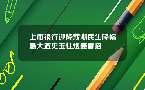 上市银行迎降薪潮民生降幅最大遭史玉柱炮轰昏招