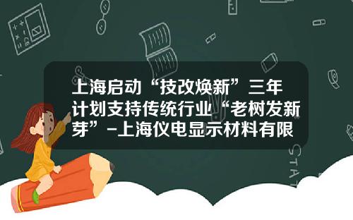 上海启动“技改焕新”三年计划支持传统行业“老树发新芽”-上海仪电显示材料有限公司