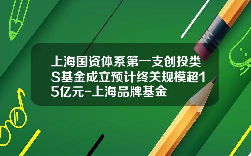 上海国资体系第一支创投类S基金成立预计终关规模超15亿元-上海品牌基金