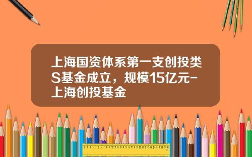 上海国资体系第一支创投类S基金成立，规模15亿元-上海创投基金