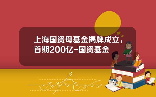 上海国资母基金揭牌成立，首期200亿-国资基金