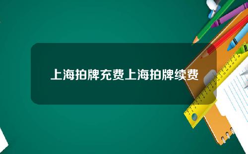 上海拍牌充费上海拍牌续费