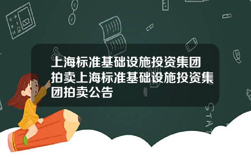上海标准基础设施投资集团拍卖上海标准基础设施投资集团拍卖公告