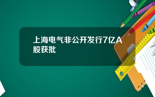 上海电气非公开发行7亿A股获批
