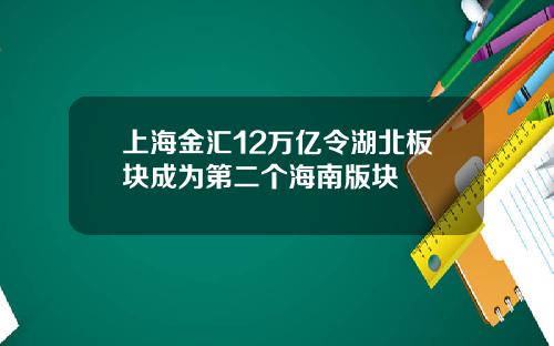 上海金汇12万亿令湖北板块成为第二个海南版块