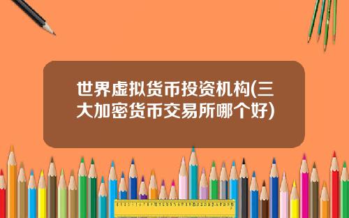世界虚拟货币投资机构(三大加密货币交易所哪个好)