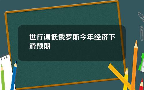 世行调低俄罗斯今年经济下滑预期