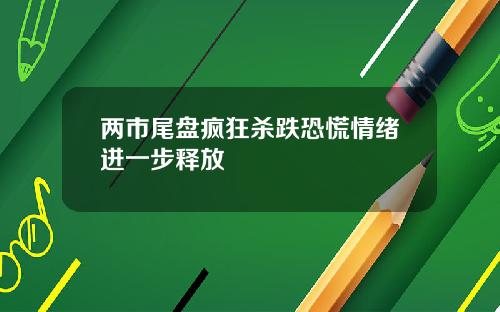 两市尾盘疯狂杀跌恐慌情绪进一步释放