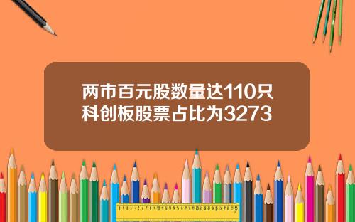 两市百元股数量达110只科创板股票占比为3273