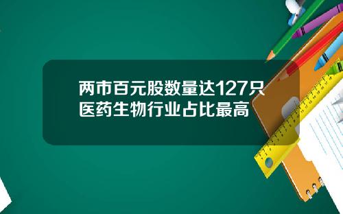 两市百元股数量达127只医药生物行业占比最高