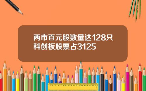 两市百元股数量达128只科创板股票占3125