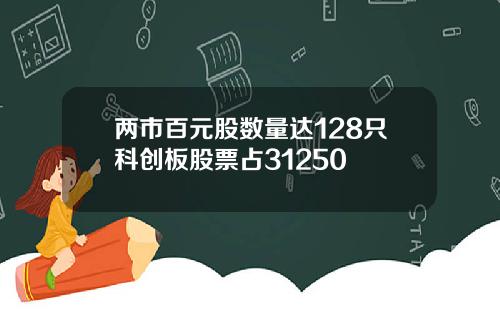 两市百元股数量达128只科创板股票占31250