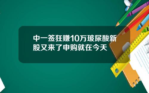 中一签狂赚10万玻尿酸新股又来了申购就在今天
