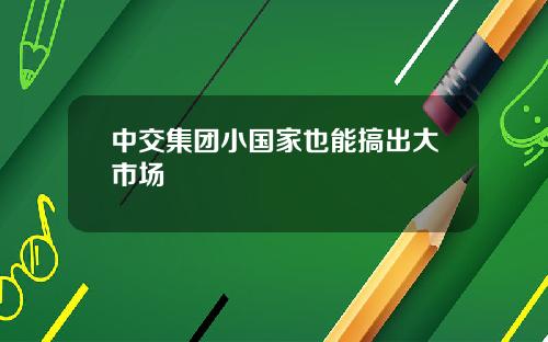 中交集团小国家也能搞出大市场