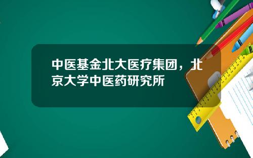 中医基金北大医疗集团，北京大学中医药研究所