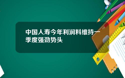 中国人寿今年利润料维持一季度强劲势头