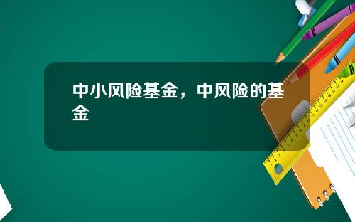 中小风险基金，中风险的基金