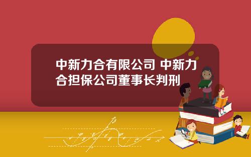 中新力合有限公司 中新力合担保公司董事长判刑