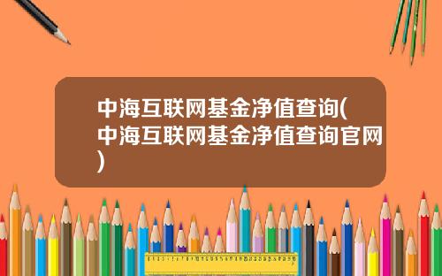 中海互联网基金净值查询(中海互联网基金净值查询官网)