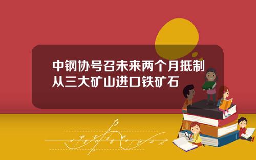 中钢协号召未来两个月抵制从三大矿山进口铁矿石