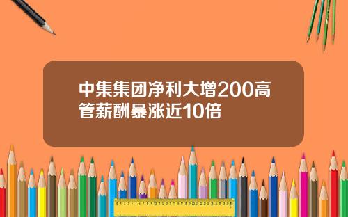 中集集团净利大增200高管薪酬暴涨近10倍