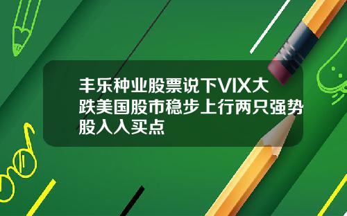 丰乐种业股票说下VIX大跌美国股市稳步上行两只强势股入入买点