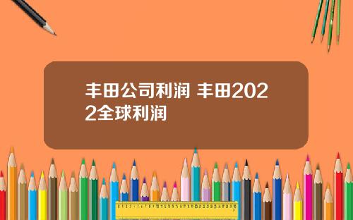丰田公司利润 丰田2022全球利润
